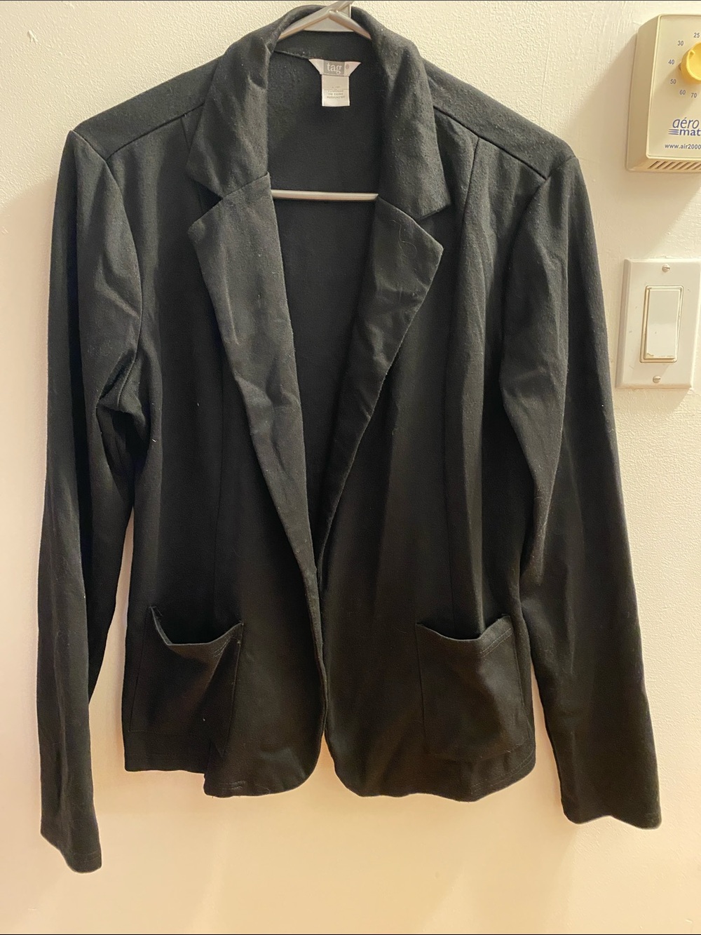 Tag Black Open-Front Women's Blazer with Patch Pockets